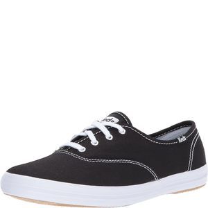KEDS UNISEX CHAMPION LACE UP SNEAKER, BLACK CANVAS, 5.5 US WOMEN